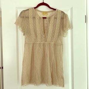 Free People Lace Babydoll Top